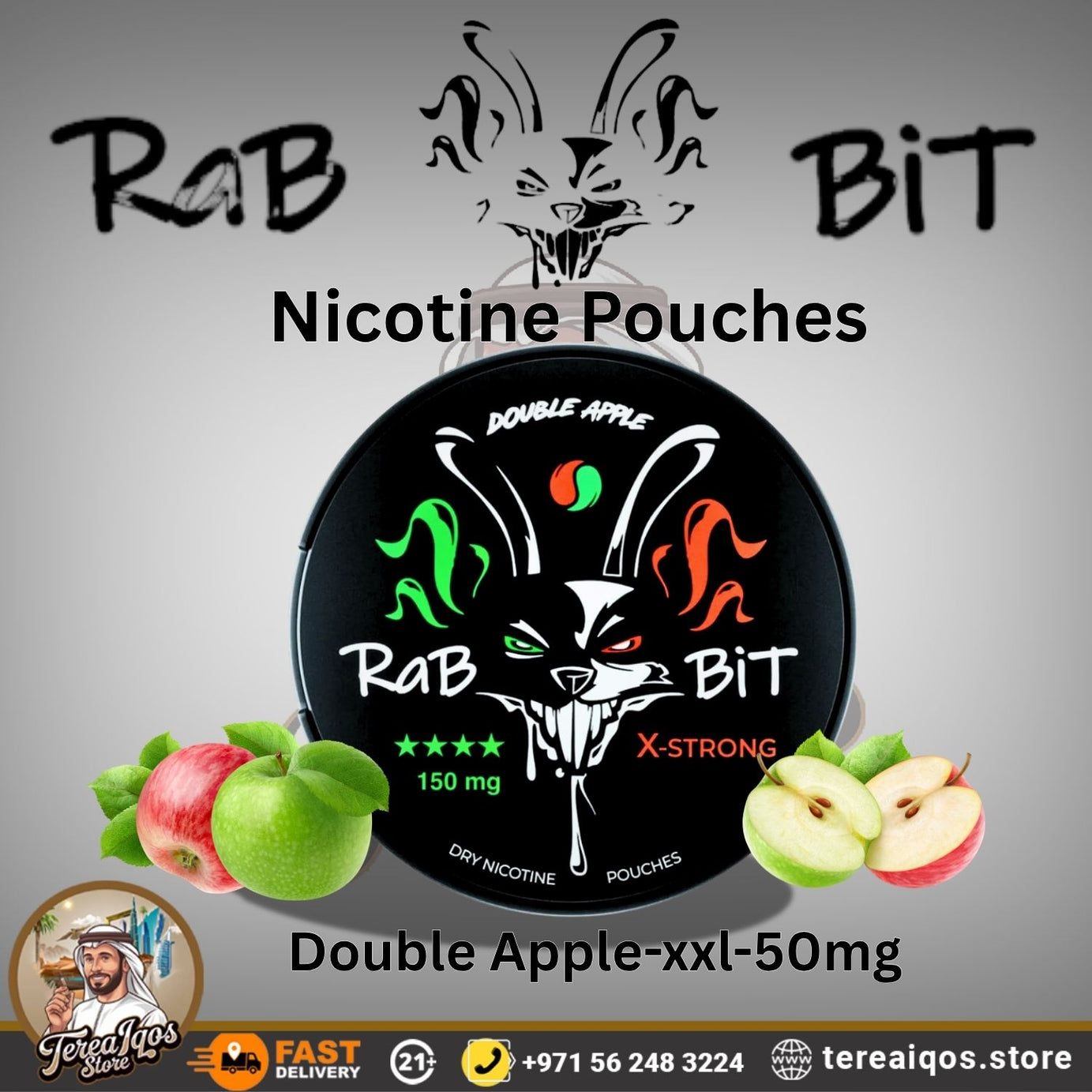 Rabbit Double Apple 50mg Nicotine Pouche