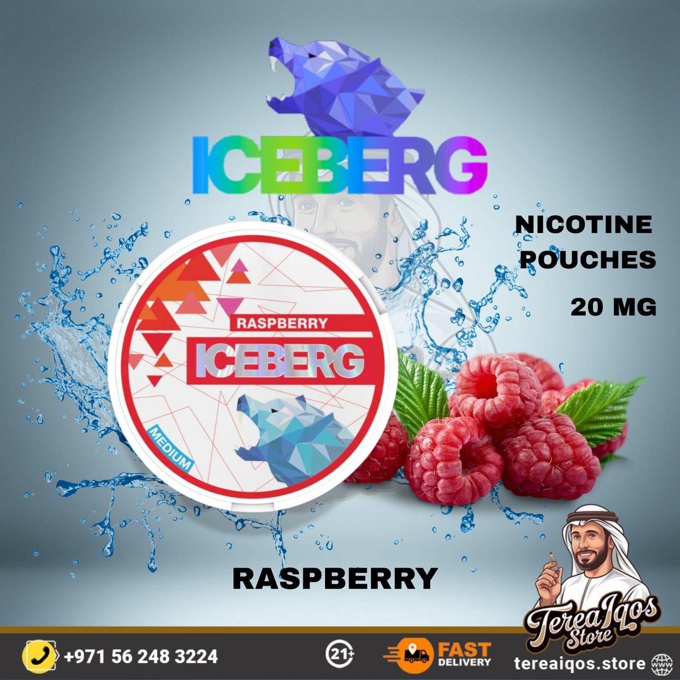 Iceberg Raspberry Nicotine Pouches 20mg – Buy in Dubai