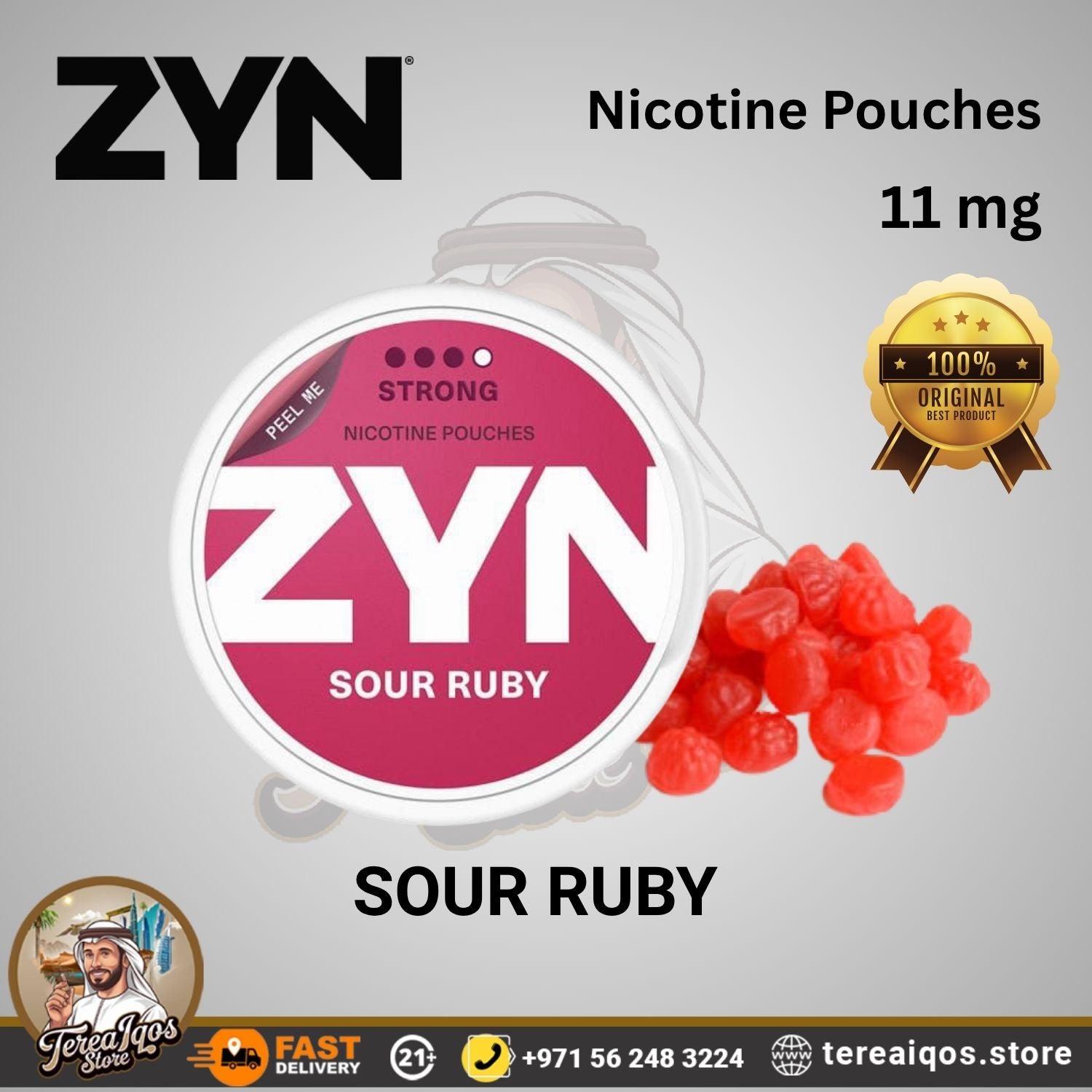 ZYN Sour Ruby – 11mg Nicotine Pouches in Dubai