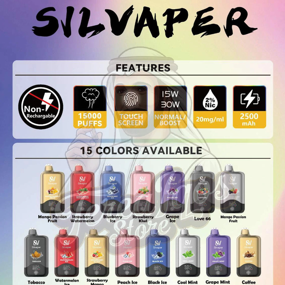 Silvaper 15000 Puffs Non-Rechargeable Disposable Vape
