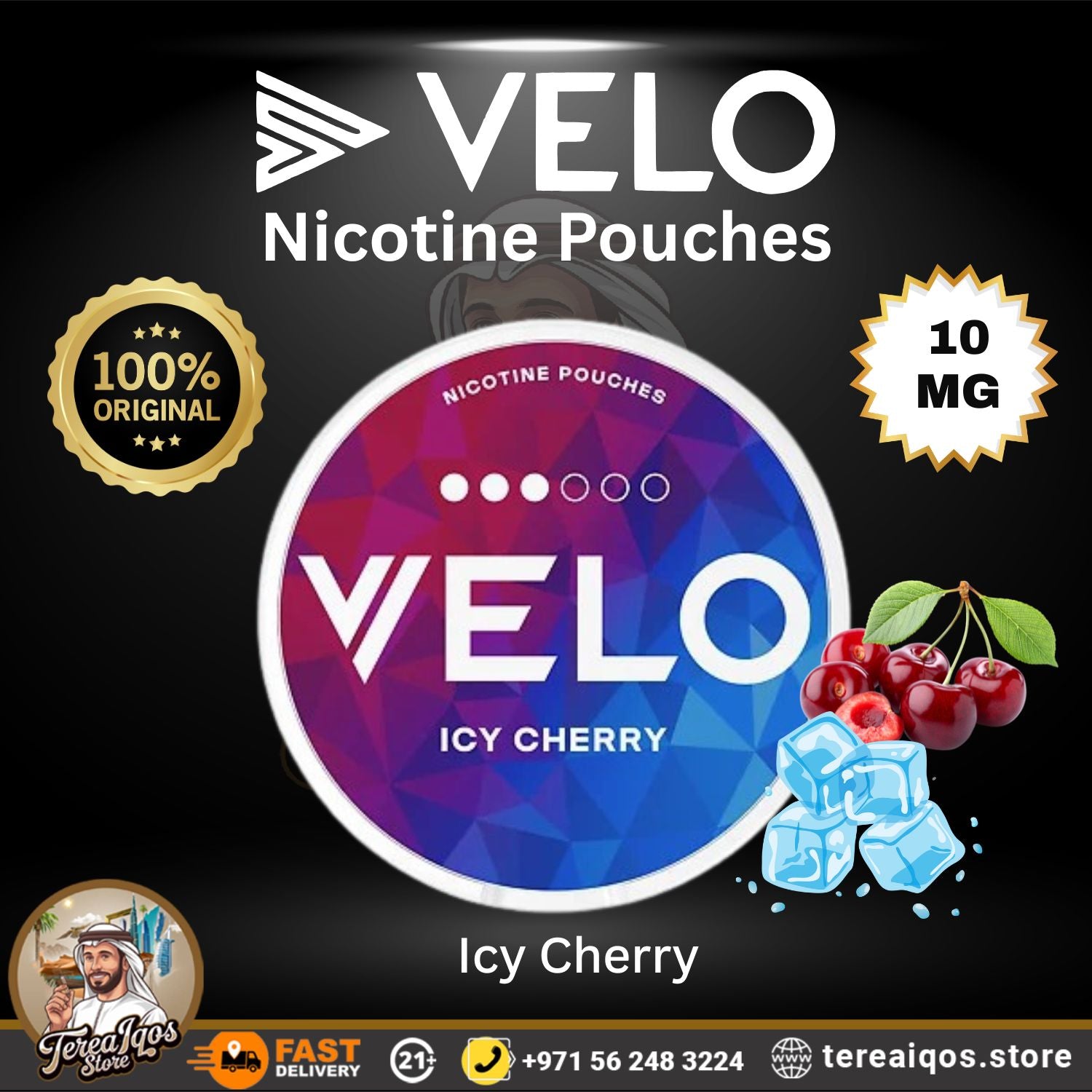 VELO Icy Cherry 10mg Nicotine Pouches In Dubai