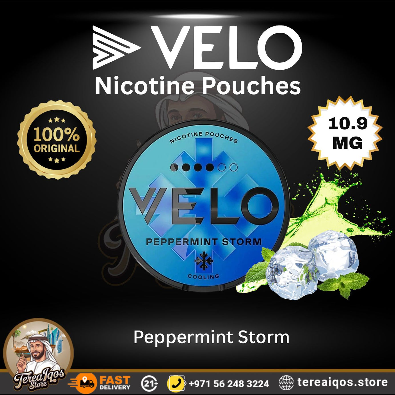 VELO Peppermint Storm 10.9mg Nicotine Pouches