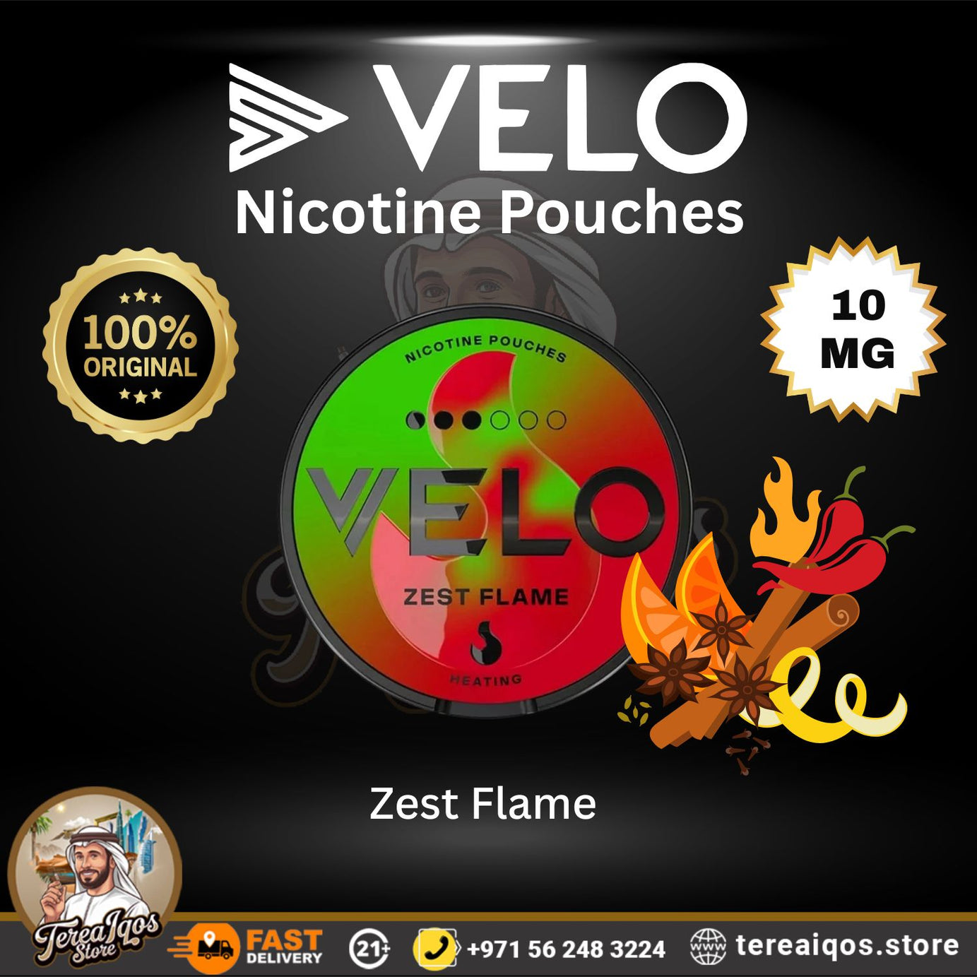 VELO Zest Flame 10mg Nicotine Pouch