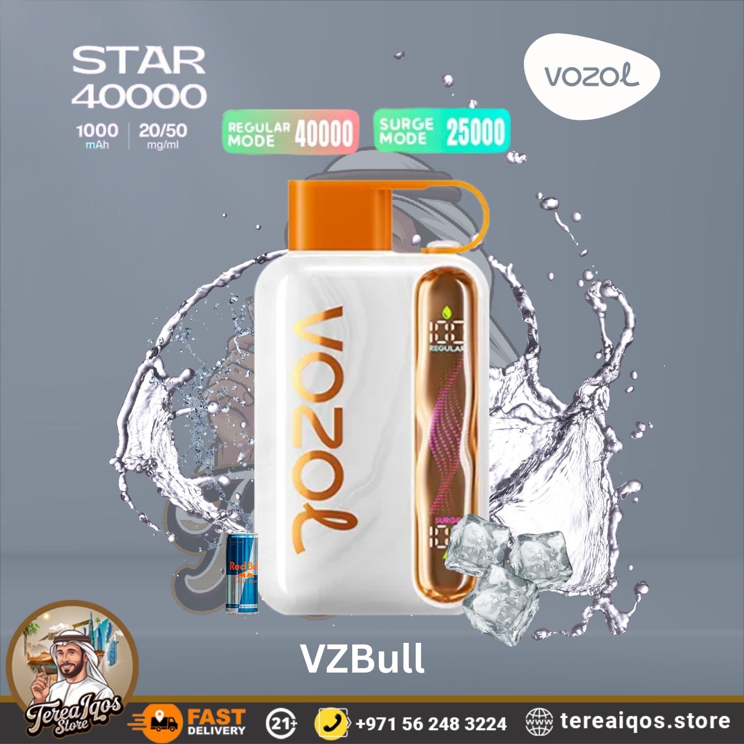 VOZOL Star 40000 vape device with VZBull Flavor