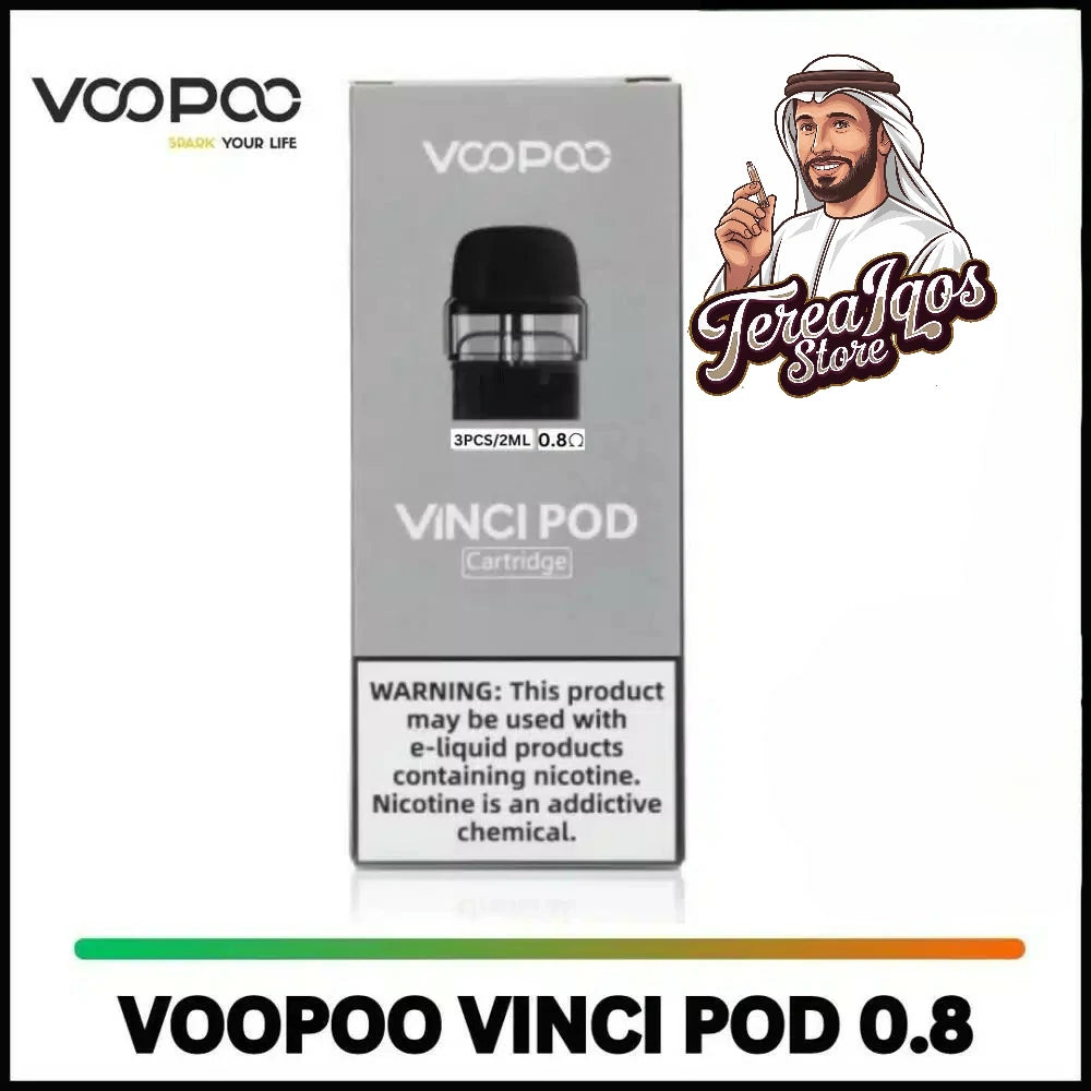 VooPoo Vinci Pod Cartridge 0.8 ohm with branding and product details.