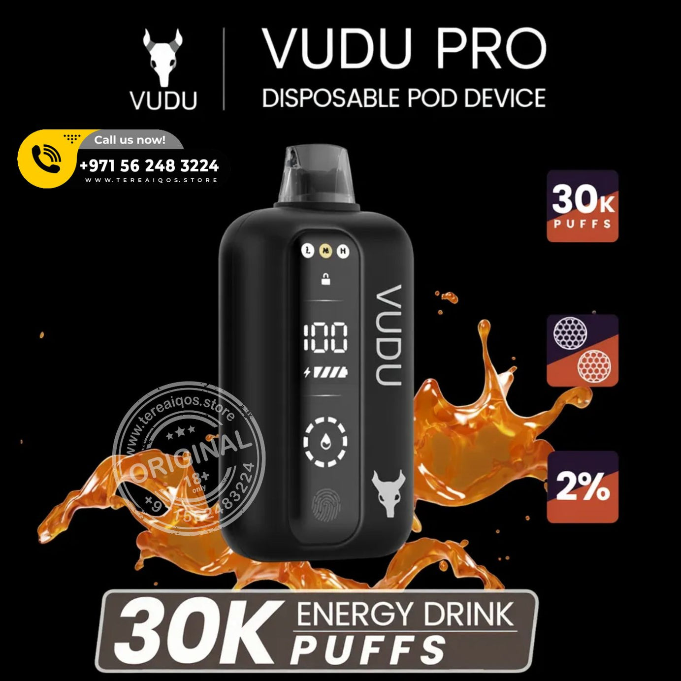 Vudu Pro 30,000 Puffs Disposable Vape Energy Drink flavor