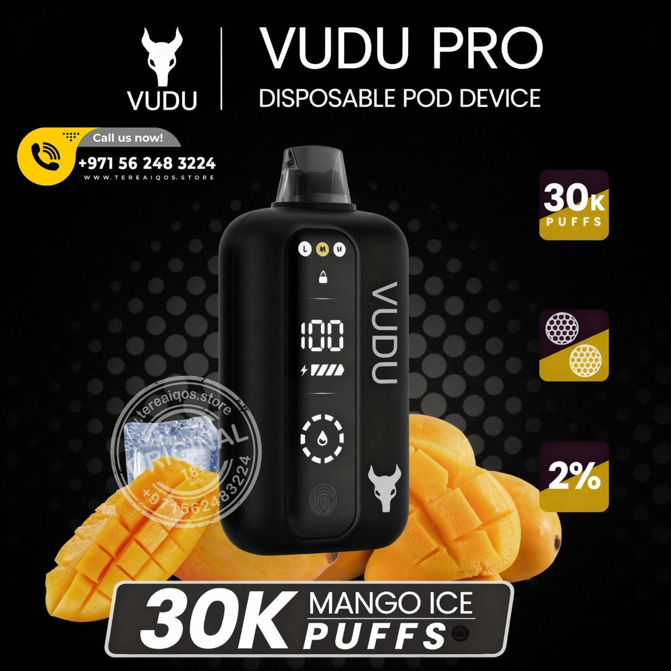 Vudu Pro 30,000 Puffs Disposable Vape Mango Ice